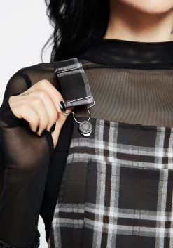 Persimmon Embroidered Check Dungarees