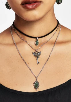 Petra Dragon Key Layered Necklace