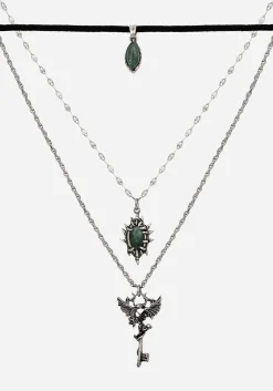 Petra Dragon Key Layered Necklace