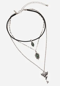 Petra Dragon Key Layered Necklace
