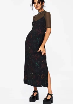 Phoenix Dragon Printed Cami Midi Dress