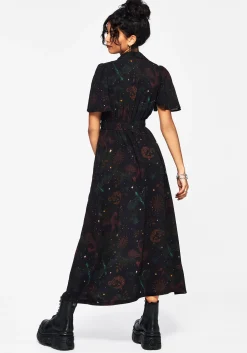 Phoenix Dragon Printed Wrap Midaxi Shirt Dress