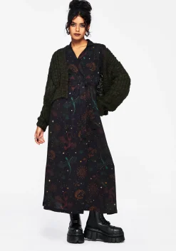 Phoenix Dragon Printed Wrap Midaxi Shirt Dress