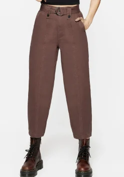 Pinhead Belted Balloon Leg Trousers - Brown