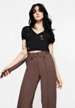 Pinhead Belted Balloon Leg Trousers - Brown