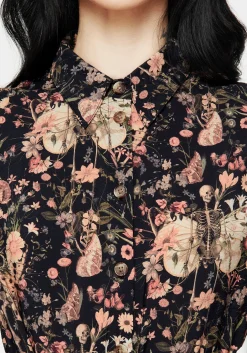 Pixie Floral Print Midi Shirt Dress