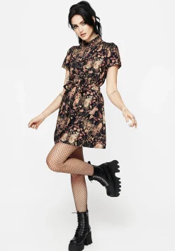 Pixie Floral Print Mini Shirt Dress