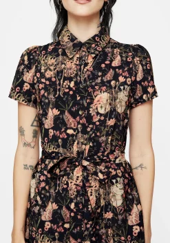 Pixie Floral Print Mini Shirt Dress
