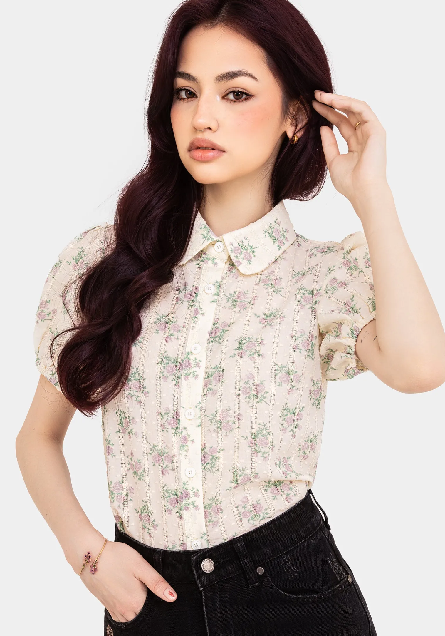 Pleasance Cotton Puff Sleeve Blouse
