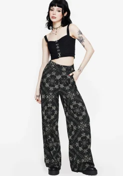 Poem Moth Printed Wide Leg Trouser