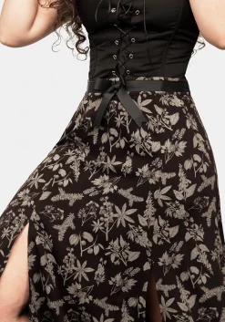 Poisonous Plant Split Midi Skirt
