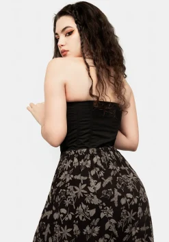 Poisonous Plant Split Midi Skirt