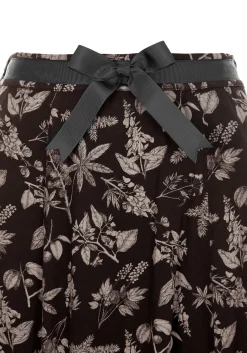 Poisonous Plant Split Midi Skirt