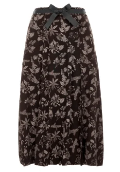 Poisonous Plant Split Midi Skirt