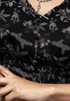 Poisonous Plants Short Sleeve Midi Dress