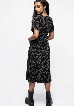 Poisonous Plants Short Sleeve Midi Dress