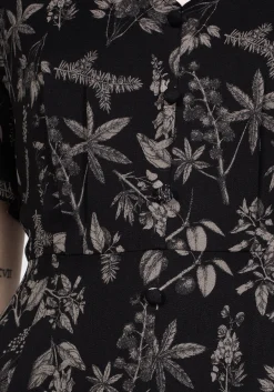 Poisonous Plants Short Sleeve Midi Dress