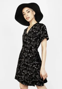 Poisonous Plants Wrap Mini Dress