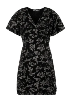 Poisonous Plants Wrap Mini Dress