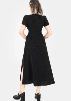 Polgara Floral Jacquard Midaxi Dress