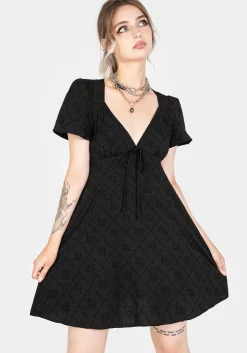 Polgara Floral Jacquard Mini Dress