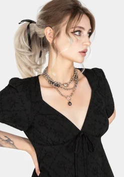 Polgara Floral Jacquard Mini Dress