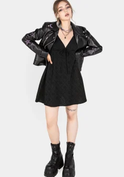 Polgara Floral Jacquard Mini Dress