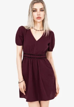 Poultice Embroidered Cotton Mini Dress