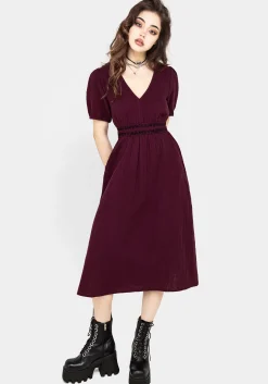 Poultice Embroidered Cotton Midi Dress