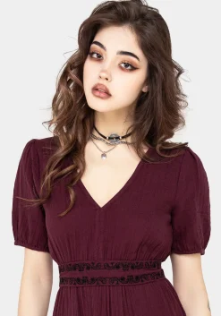 Poultice Embroidered Cotton Midi Dress