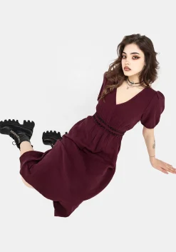 Poultice Embroidered Cotton Midi Dress