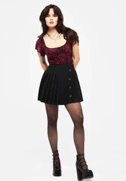 Prickle Thorn Print Mesh Cap Sleeve Top