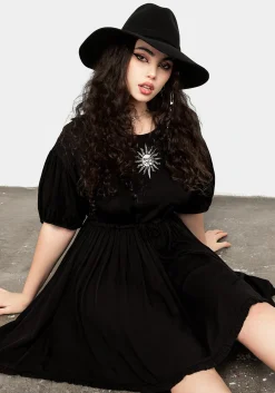 Priestess Embroidered Smock Dress