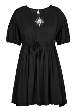 Priestess Embroidered Smock Dress