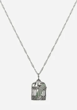 Primavera Bird Cage Pendant Necklace