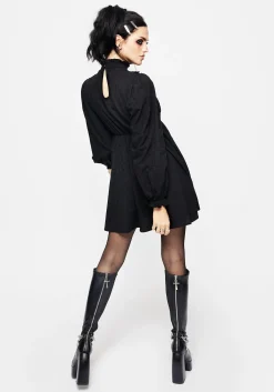 Priscilla High Neck Lace Mini Dress