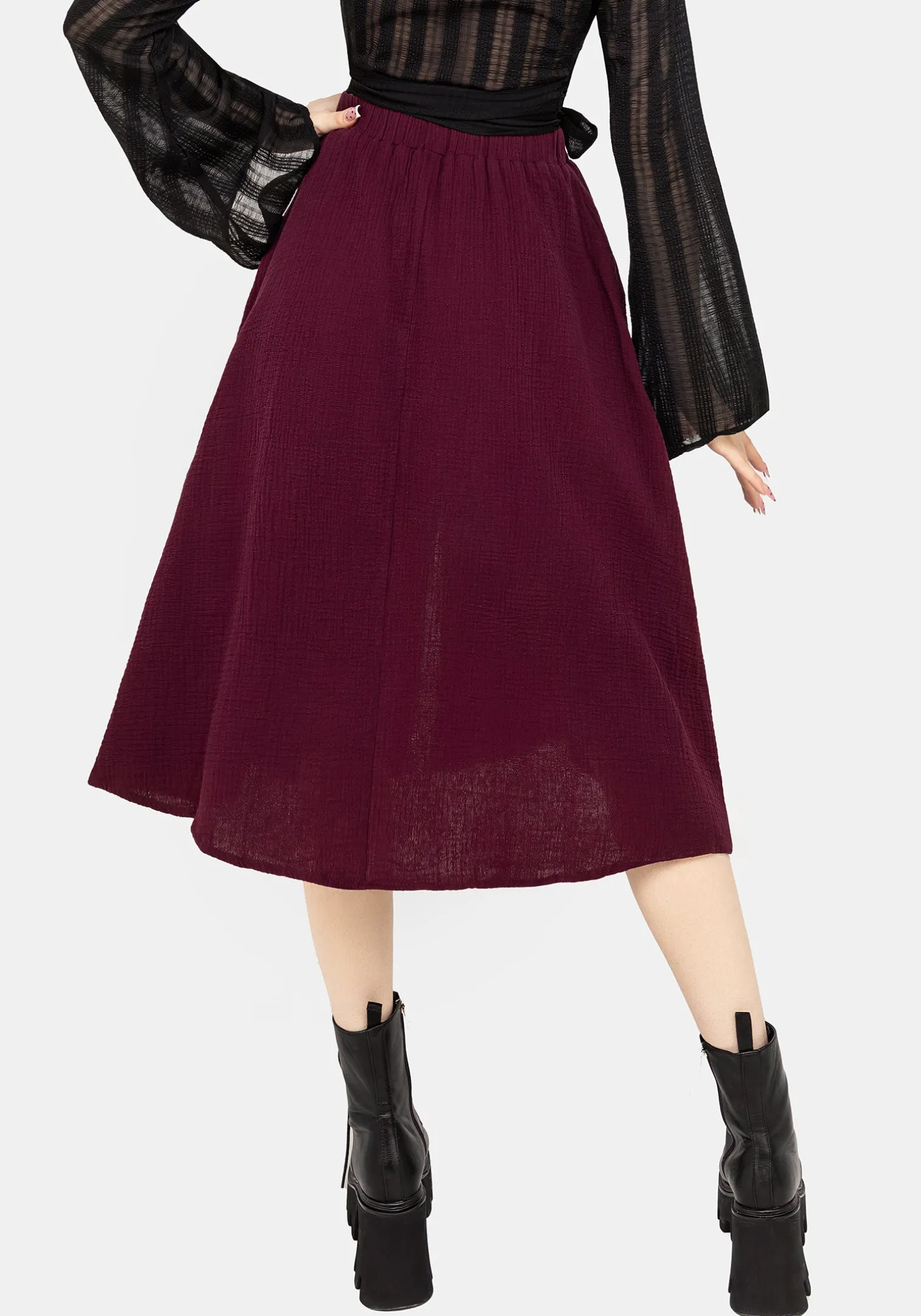 Psyche Textured Midi Skirt