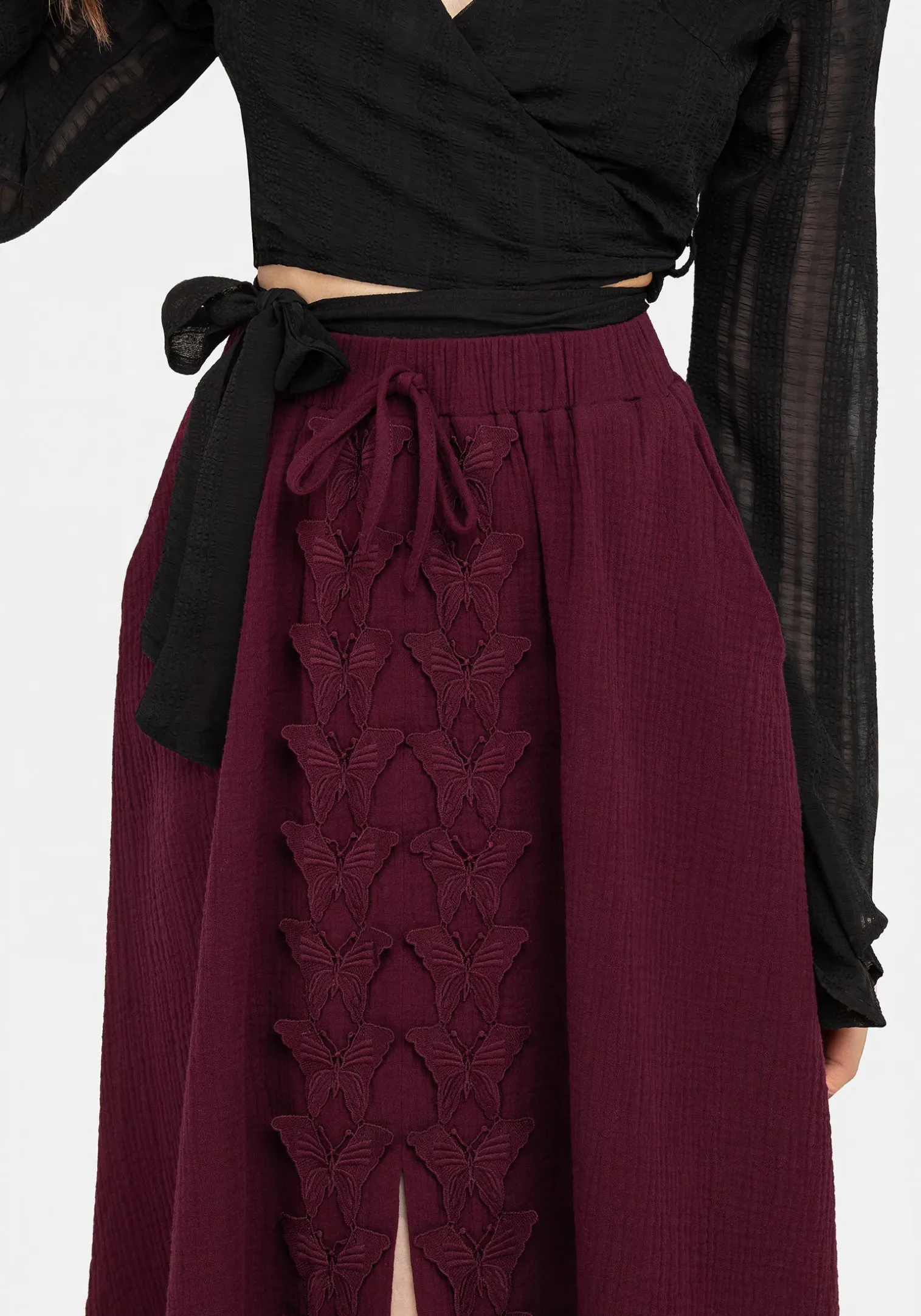 Psyche Textured Midi Skirt