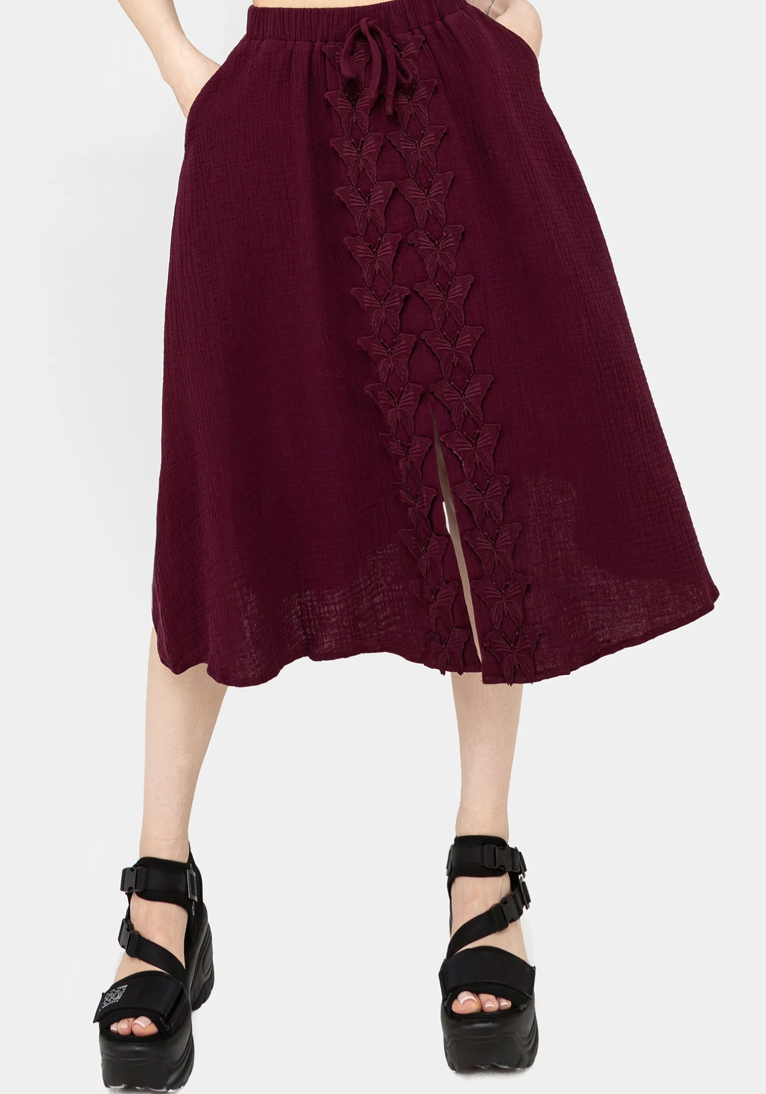 Psyche Textured Midi Skirt
