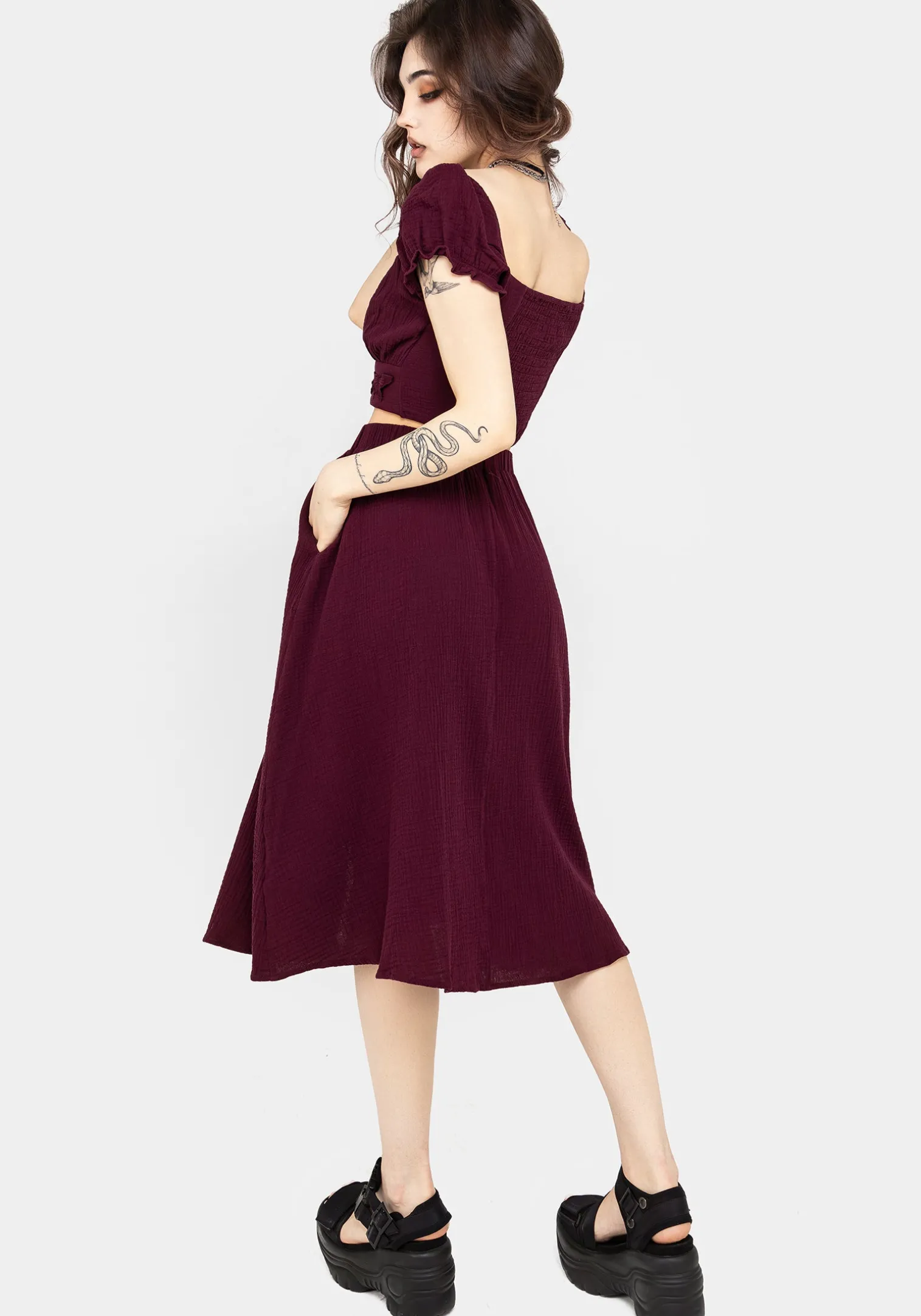 Psyche Textured Midi Skirt
