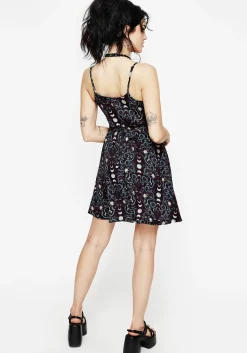 Pythia Button Up Mini Apron Dress