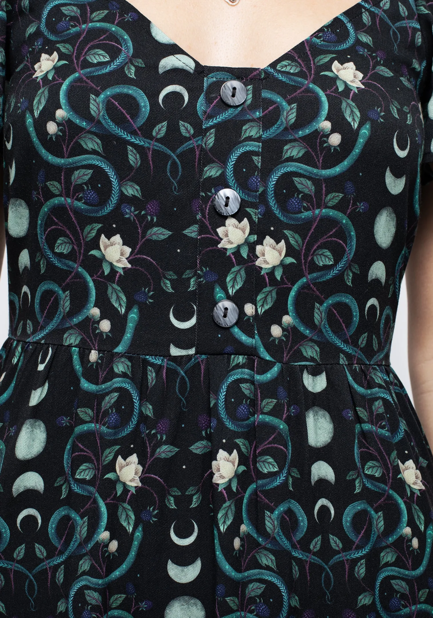 Pythia Print Button Front Mini Dress