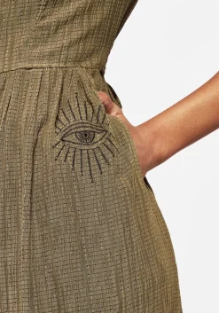 Ramaria Embroidered Puff Sleeve Button Up Midaxi Shirt Dress