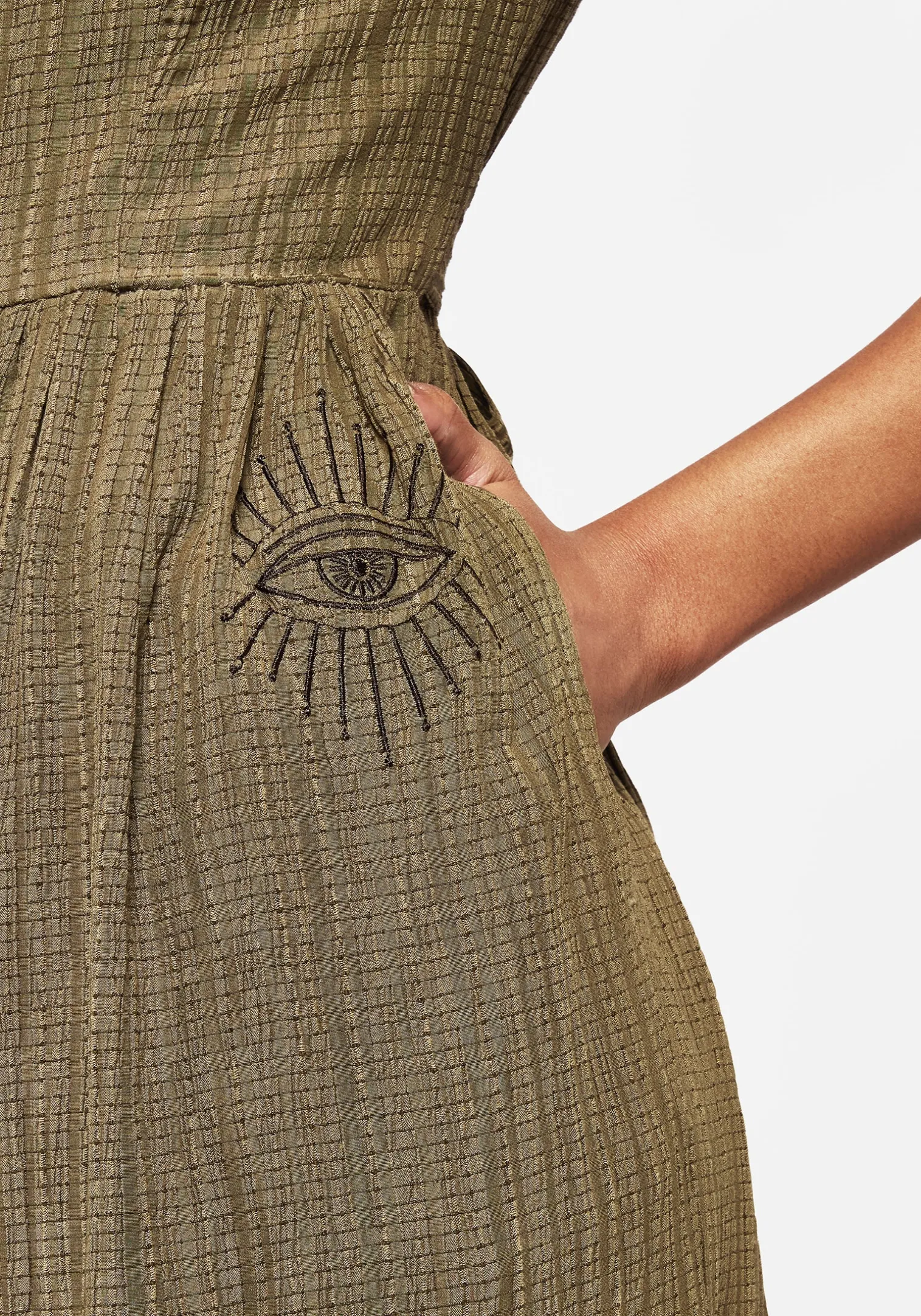 Ramaria Embroidered Puff Sleeve Button Up Midaxi Shirt Dress