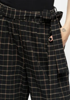 Ransom Tie Waist Check Trousers