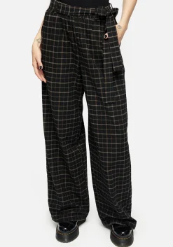Ransom Tie Waist Check Trousers