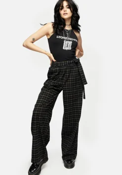 Ransom Tie Waist Check Trousers