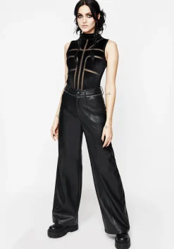 Rapture Zipper Leather Trousers