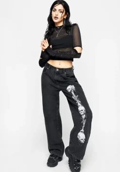 Reaper Wide Leg Washed Jeans