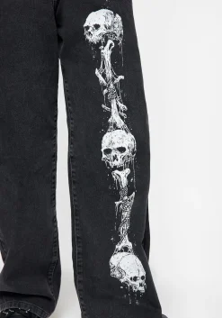 Reaper Wide Leg Washed Jeans